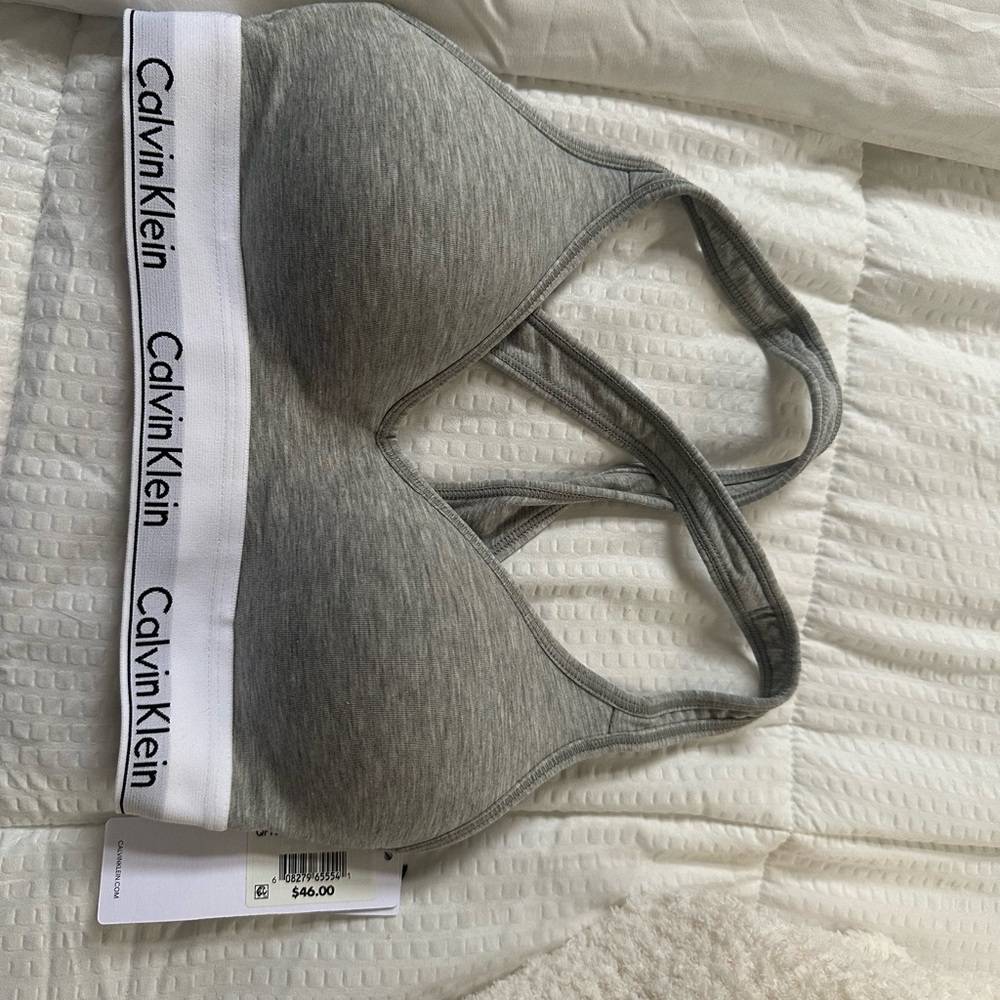 Calvin Klein Gray Sports Bra with Stretchy Comfort